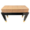Double Stitched Leather Bench with Drawer by Cameron