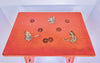 Pair of Vintage Orange Lacquer Chinoiserie Nesting Tables
