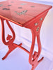 Pair of Vintage Orange Lacquer Chinoiserie Nesting Tables