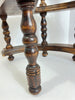 Antique Walnut Spiral Library Step Ladder with Brass Finials