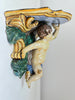 Pair of Antique Italian Majolica Putti Brackets