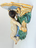 Pair of Antique Italian Majolica Putti Brackets