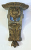 Pair of Antique Painted French Carved Corbels with Gilt Accents