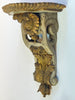 Pair of Antique Painted French Carved Corbels with Gilt Accents