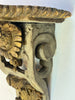 Pair of Antique Painted French Carved Corbels with Gilt Accents