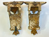 Pair of Antique Painted French Carved Corbels with Gilt Accents