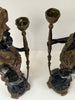 Pair of Antique Italian Bronze Blackamoor Candlesticks