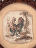 Pair of Black Forest Round Framed Antique French Watercolors