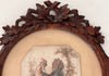 Pair of Black Forest Round Framed Antique French Watercolors